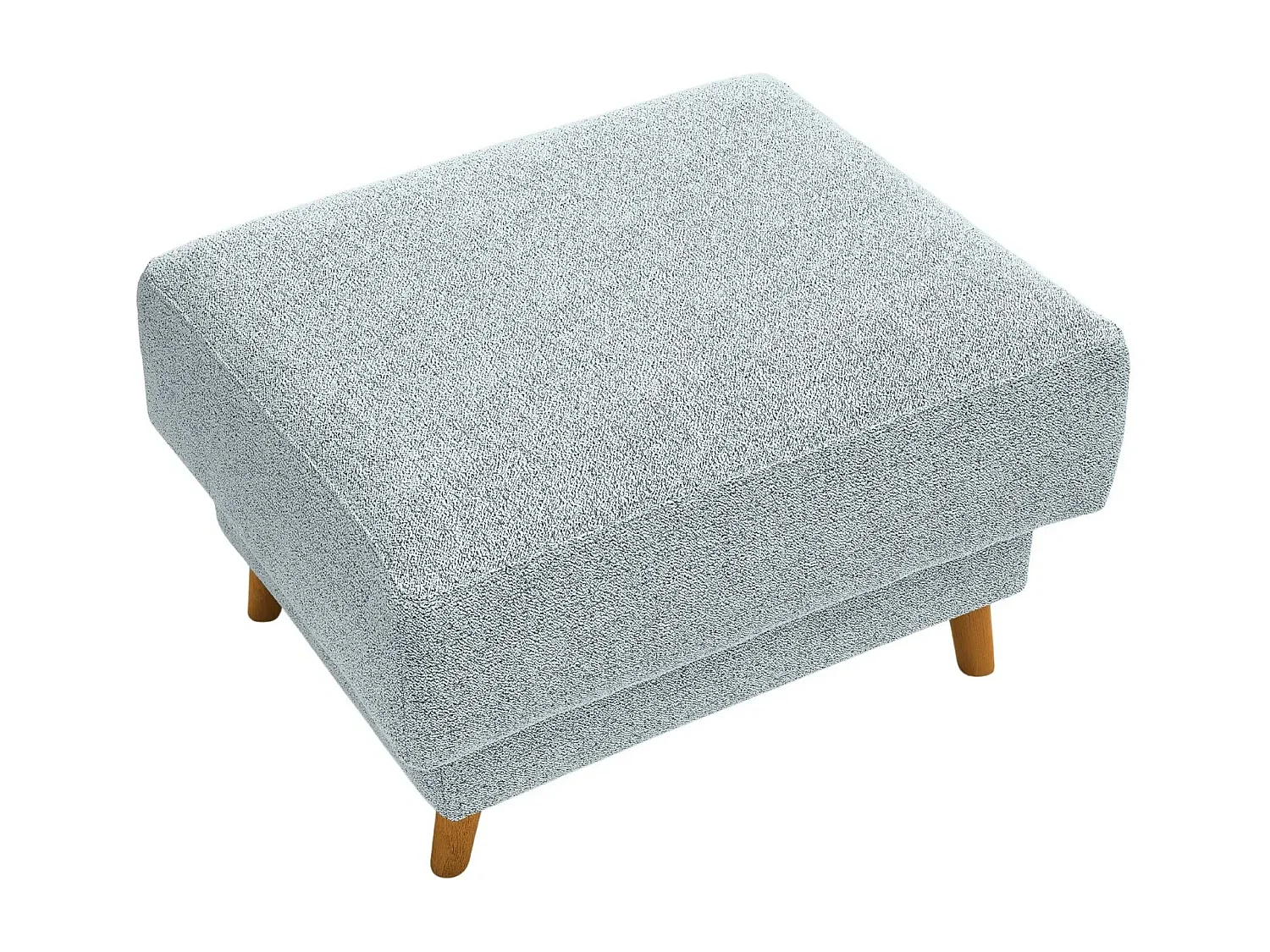 GASPARD - Pouf en tissu bouclette Bleu 77x62x50