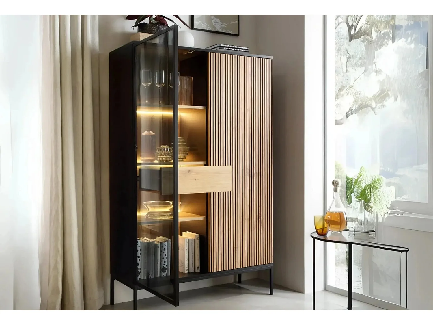 EMMY - Commode 2 portes 100cm - Brun