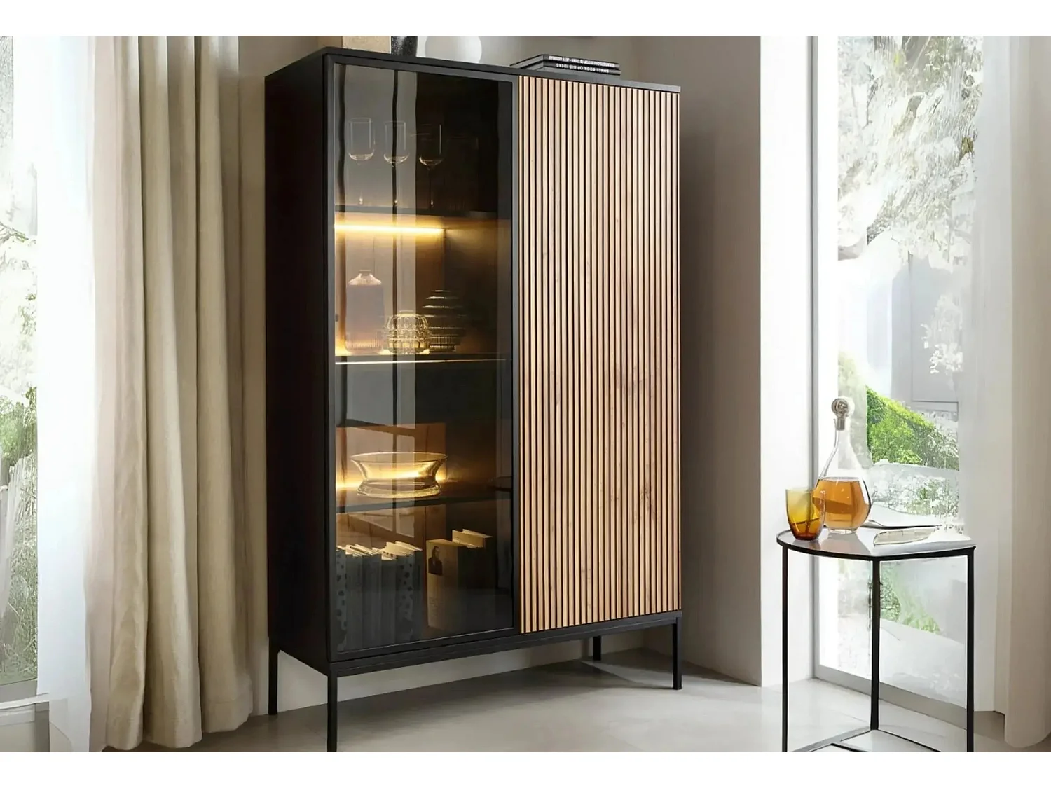 EMMY - Commode 2 portes 100cm - Brun