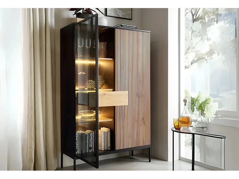 EMMY - Commode 2 portes 100cm - Brun