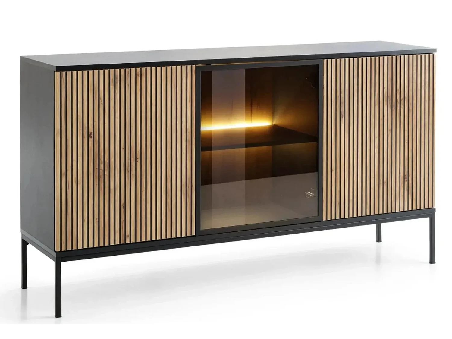 EMMY - Buffet en bois 153cm - Blanc cassé