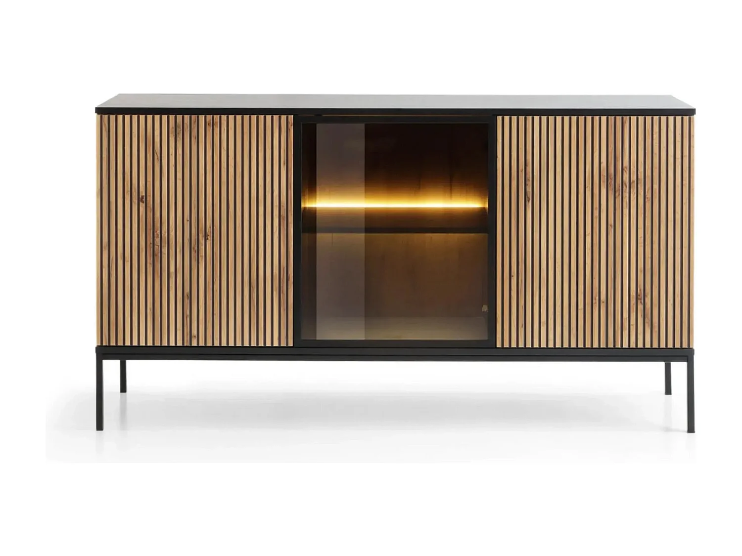 EMMY - Buffet en bois 153cm - Blanc cassé