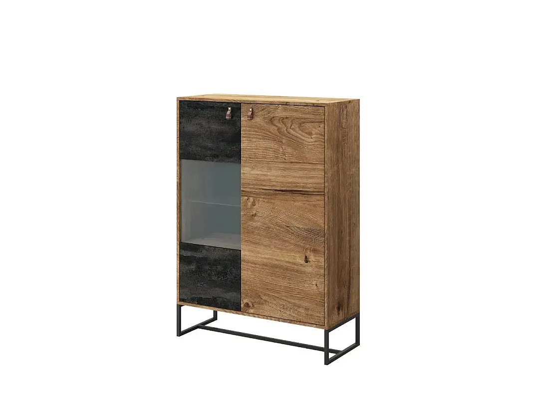 CAROLINE - 2-deurs houten ladekast 90cm - Donkerbruin