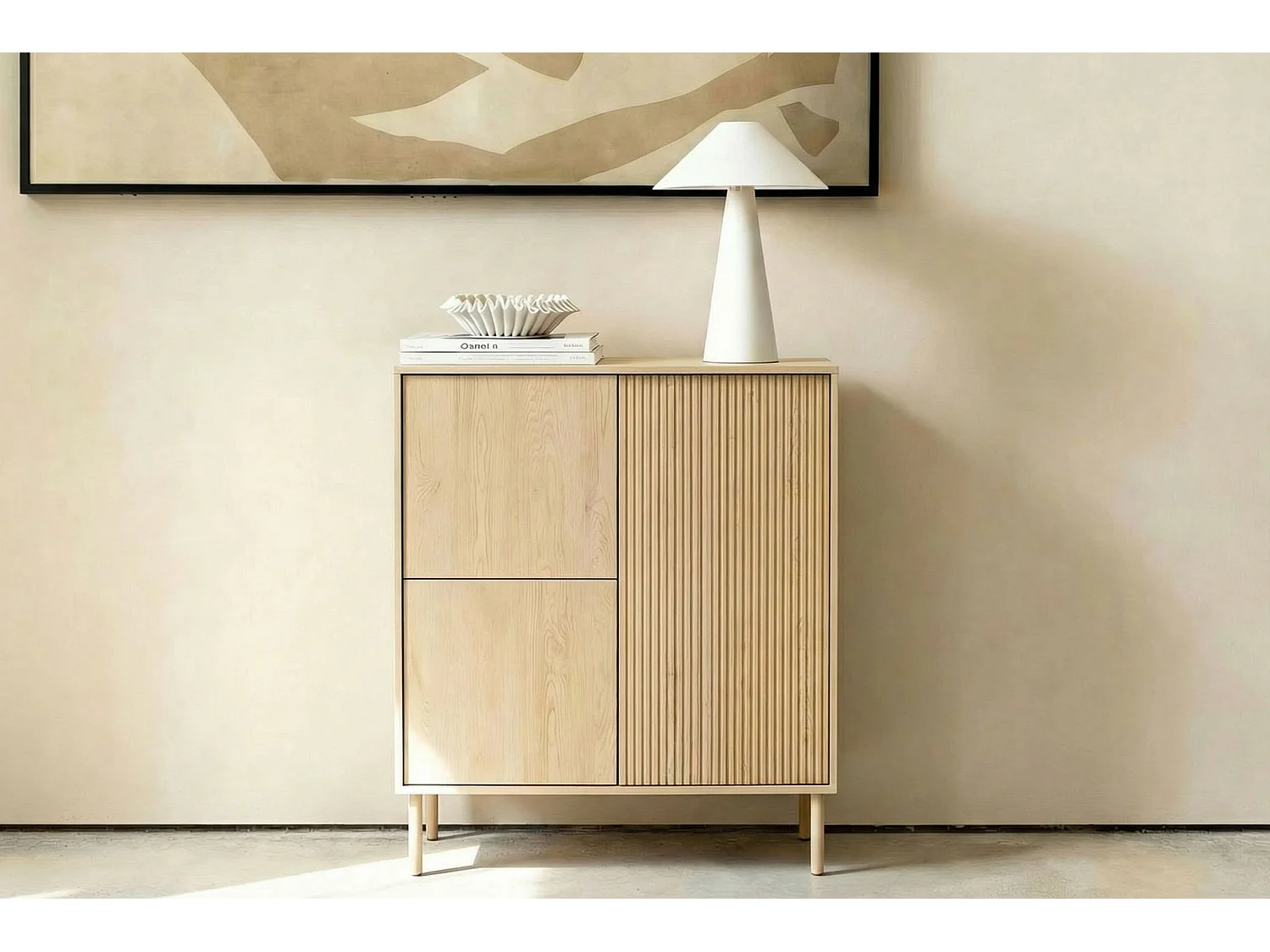 LORELLA - Commode 3 portes en chêne cremona