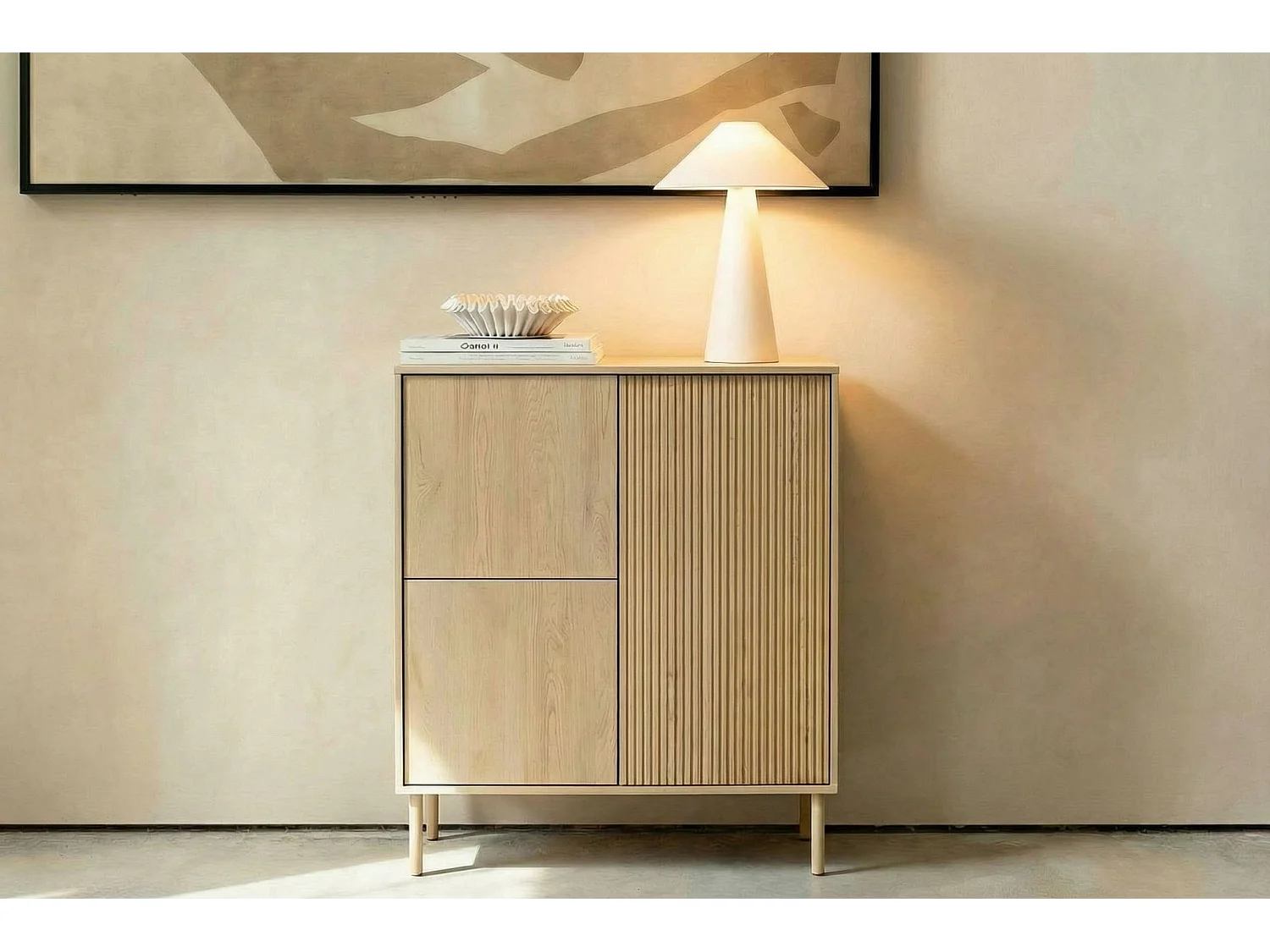 LORELLA - Commode 3 portes en chêne cremona