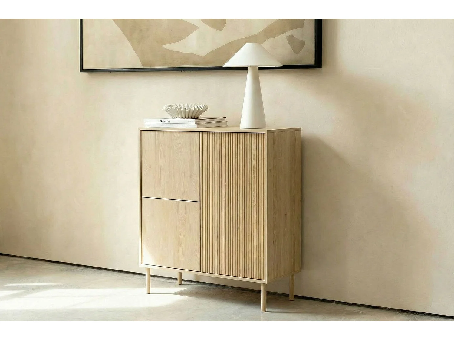 LORELLA - Commode 3 portes en chêne cremona