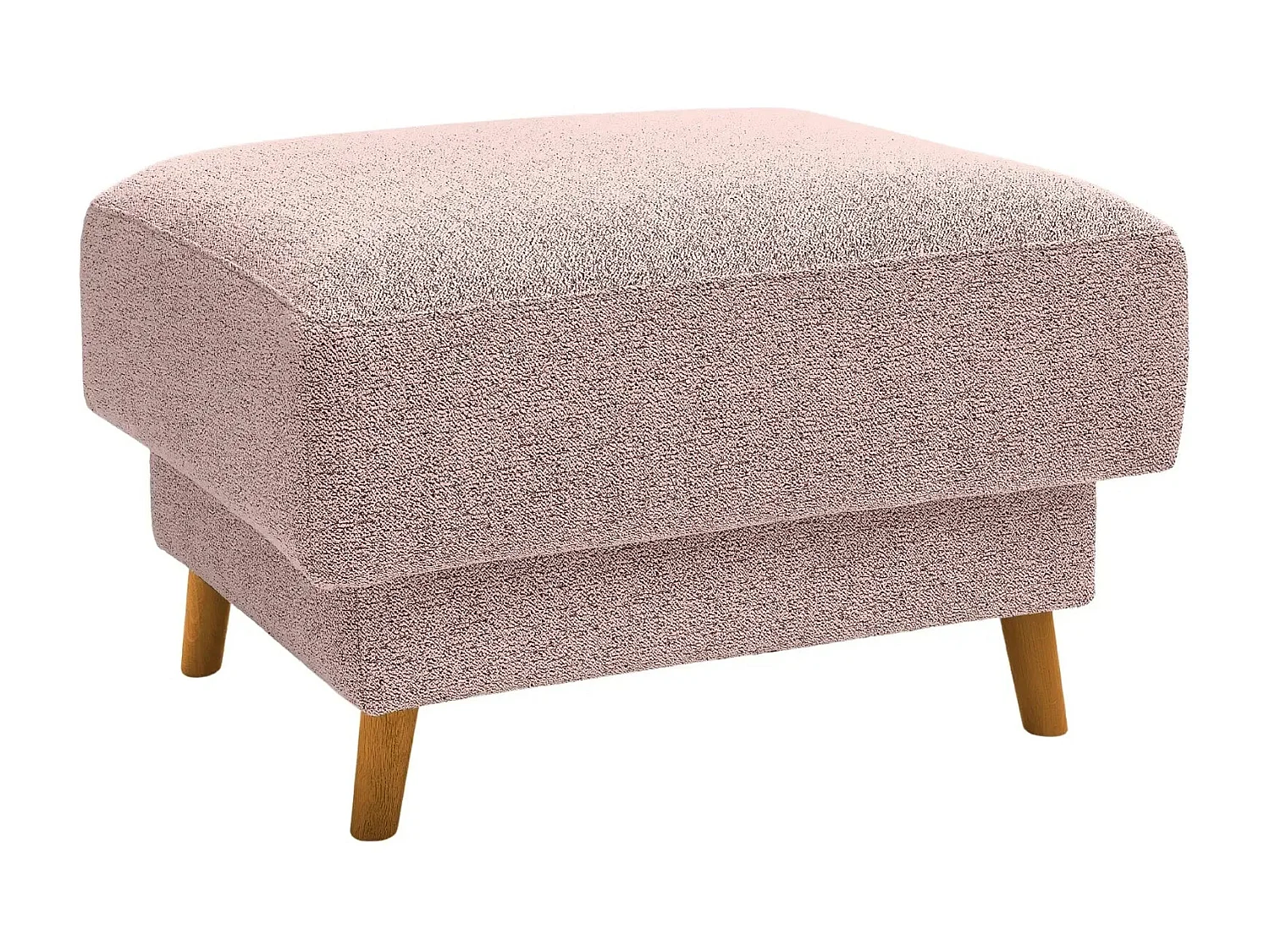 GASPARD - Pouf en tissu bouclette Rose 77x62x50