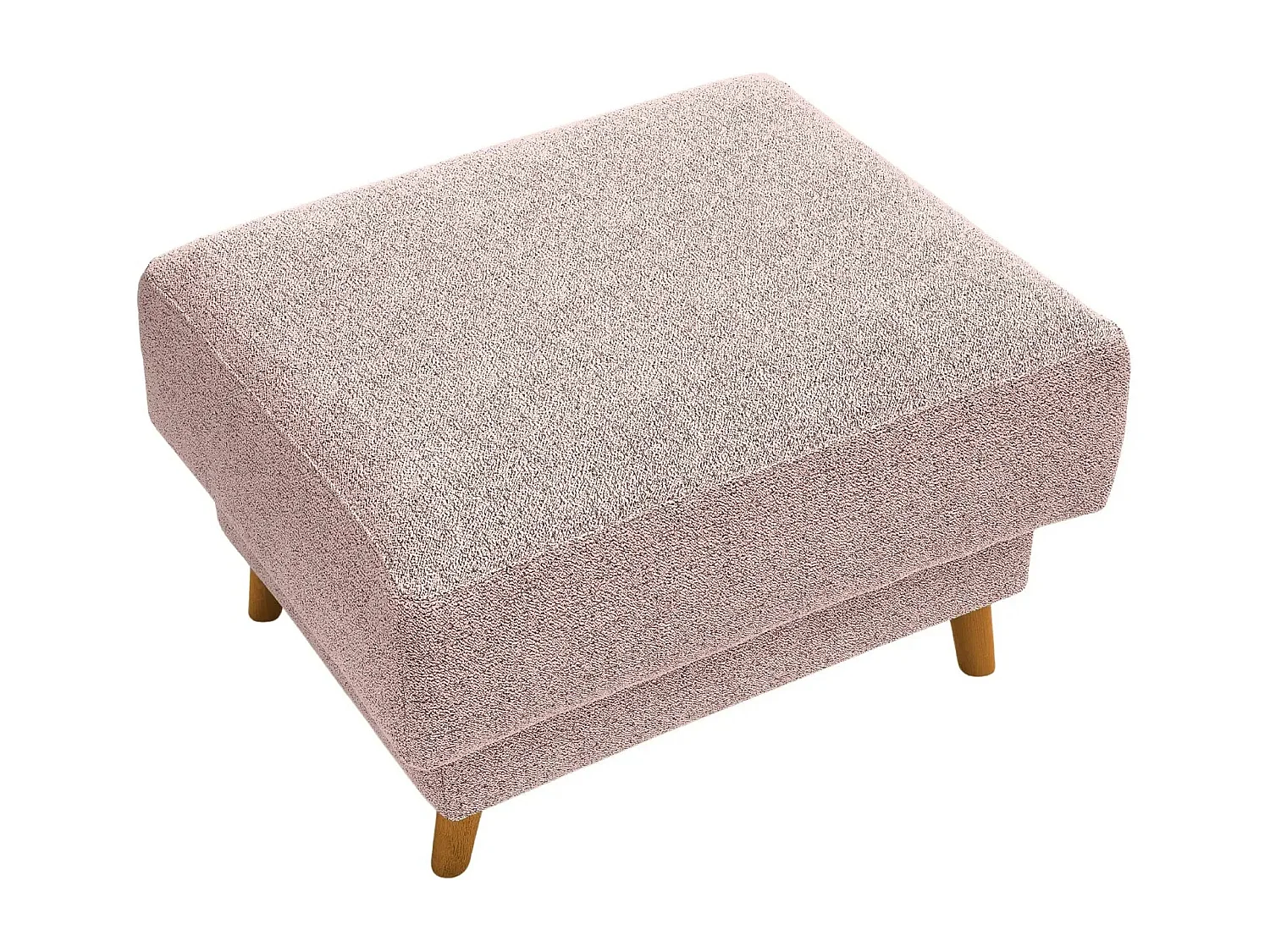 GASPARD - Pouf en tissu bouclette Rose 77x62x50