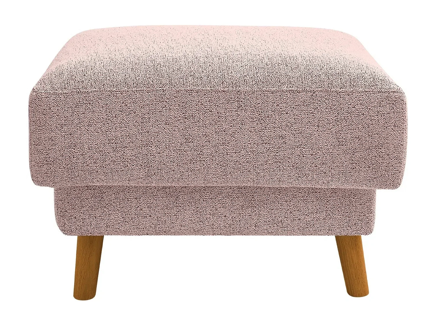 GASPARD - Pouf en tissu bouclette Rose 77x62x50