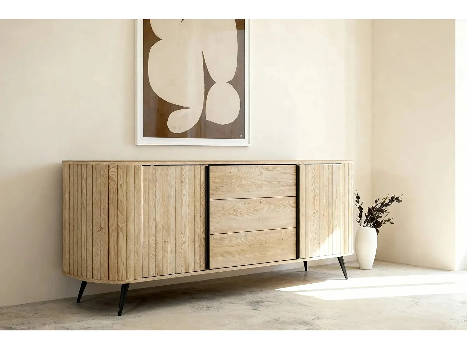 LEIA - Buffet en chêne cremona 196cm