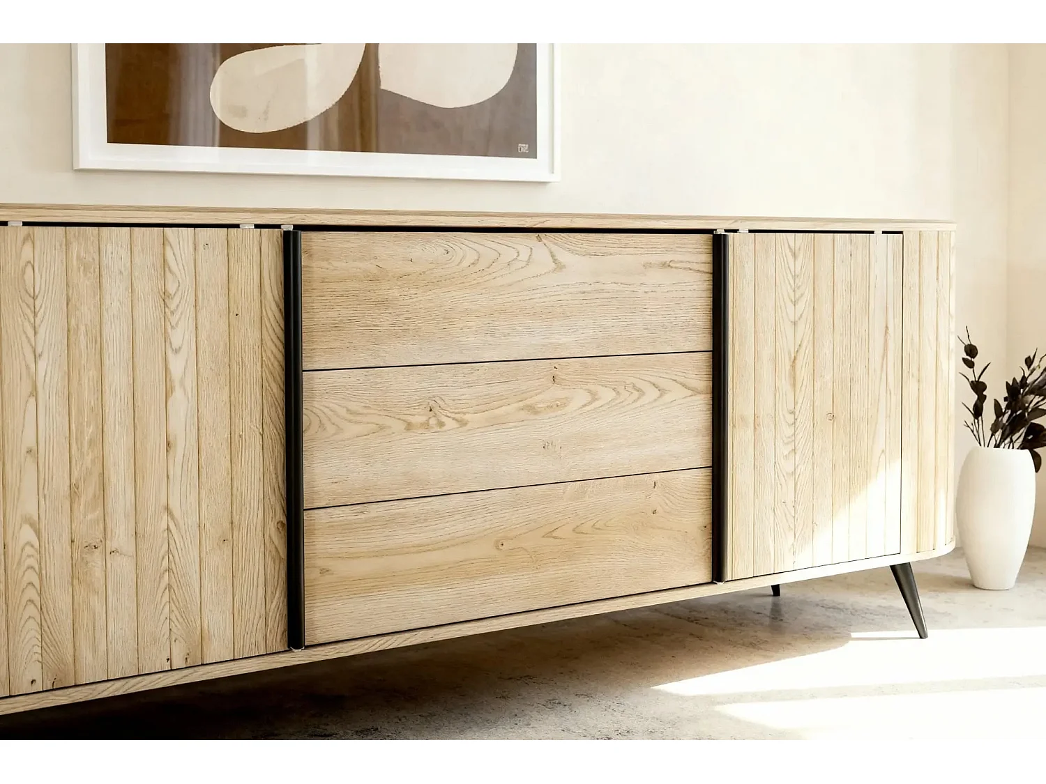 LEIA - Buffet en chêne cremona 196cm