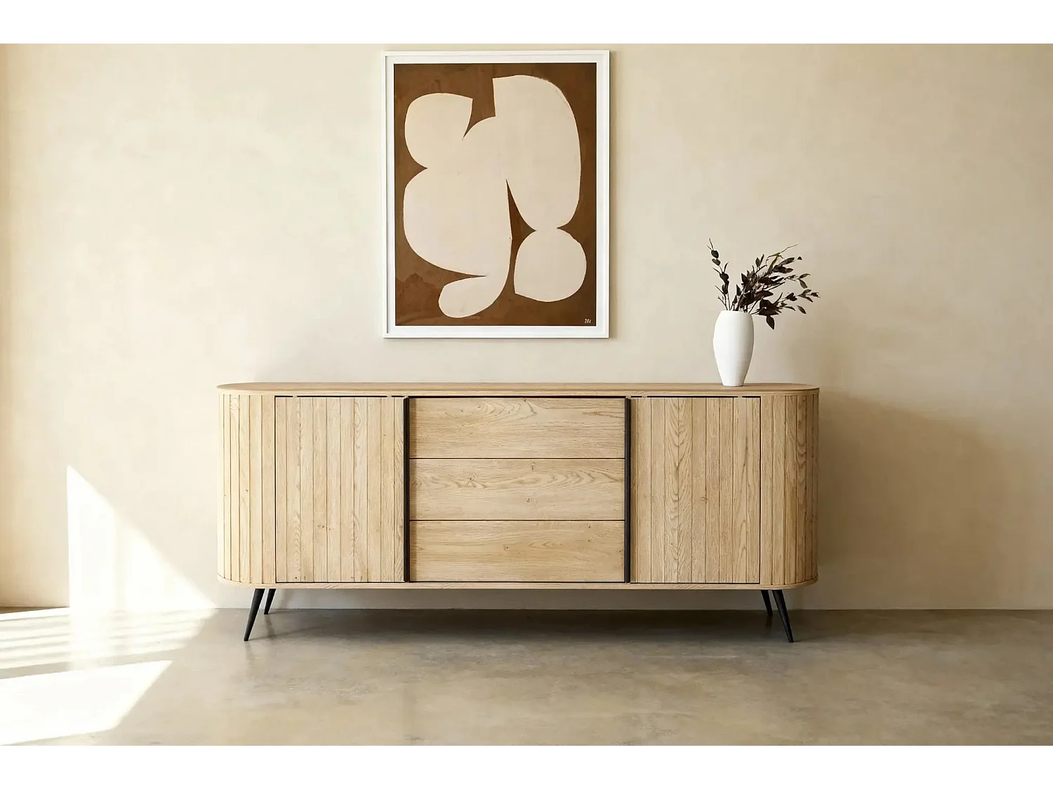 LEIA - Buffet en chêne cremona 196cm