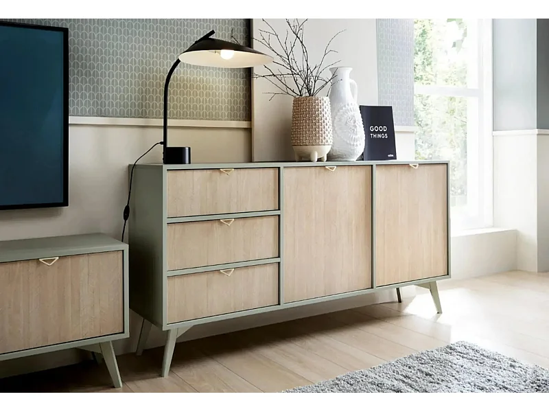 FANNIE - Buffet en bois 150cm - Vert