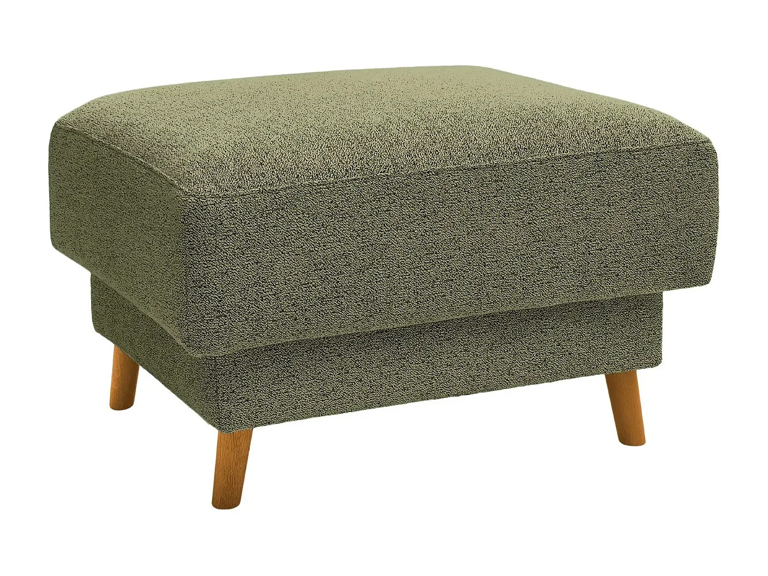GASPARD - Pouf en tissu bouclette Vert 77x62x50