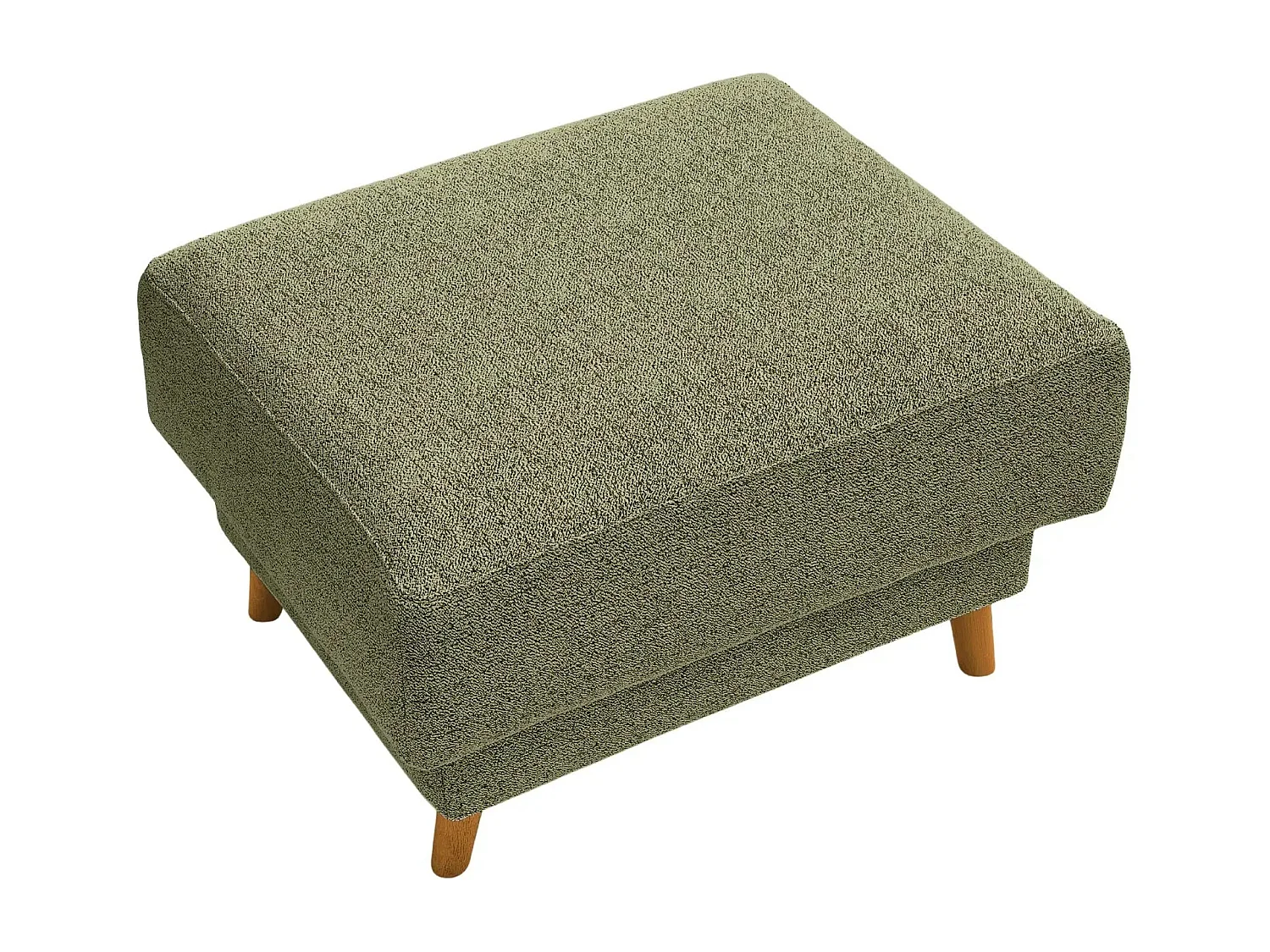 GASPARD - Pouf en tissu bouclette Vert 77x62x50