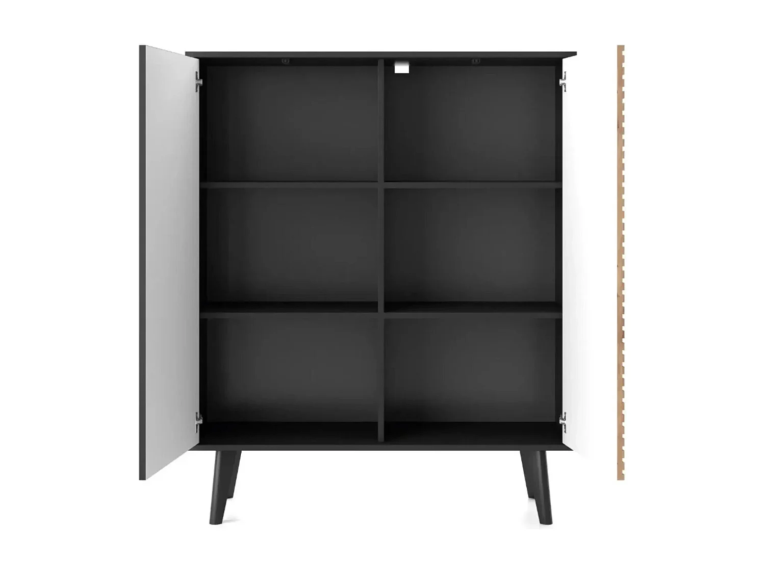 COME - Commode 2 portes 120cm - Marron et noir