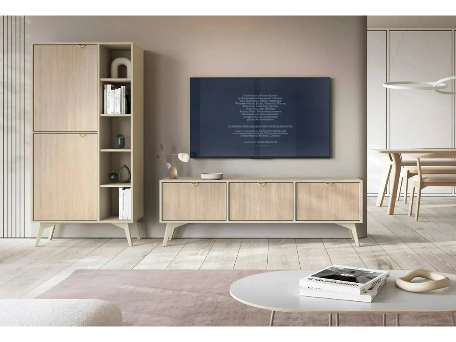 FANNIE - Commode 2 portes bois - Beige