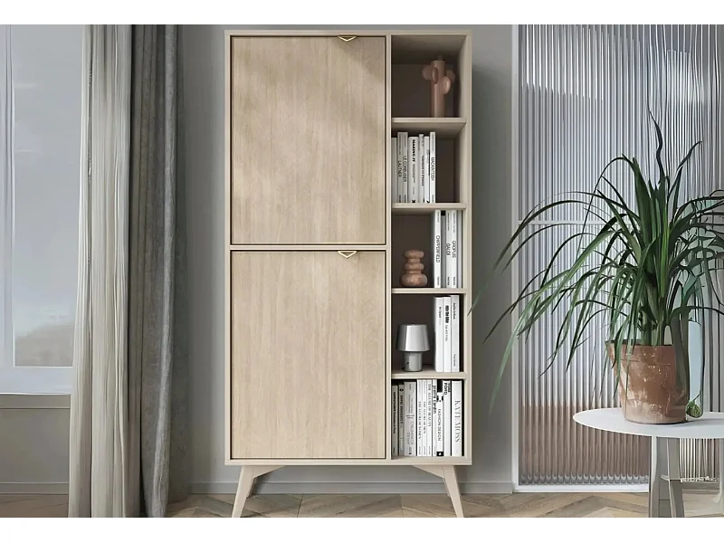 FANNIE - Commode 2 portes bois - Beige