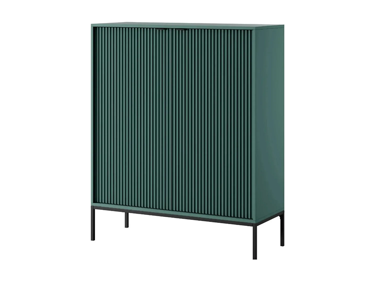 CHARLES - Commode 2 portes tiroirs 100cm - Vert