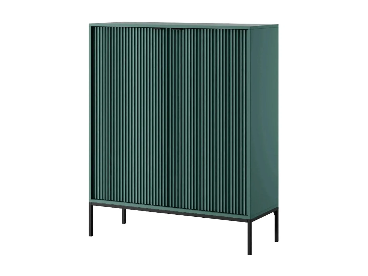 CHARLES - Commode 2 portes tiroirs 100cm - Vert