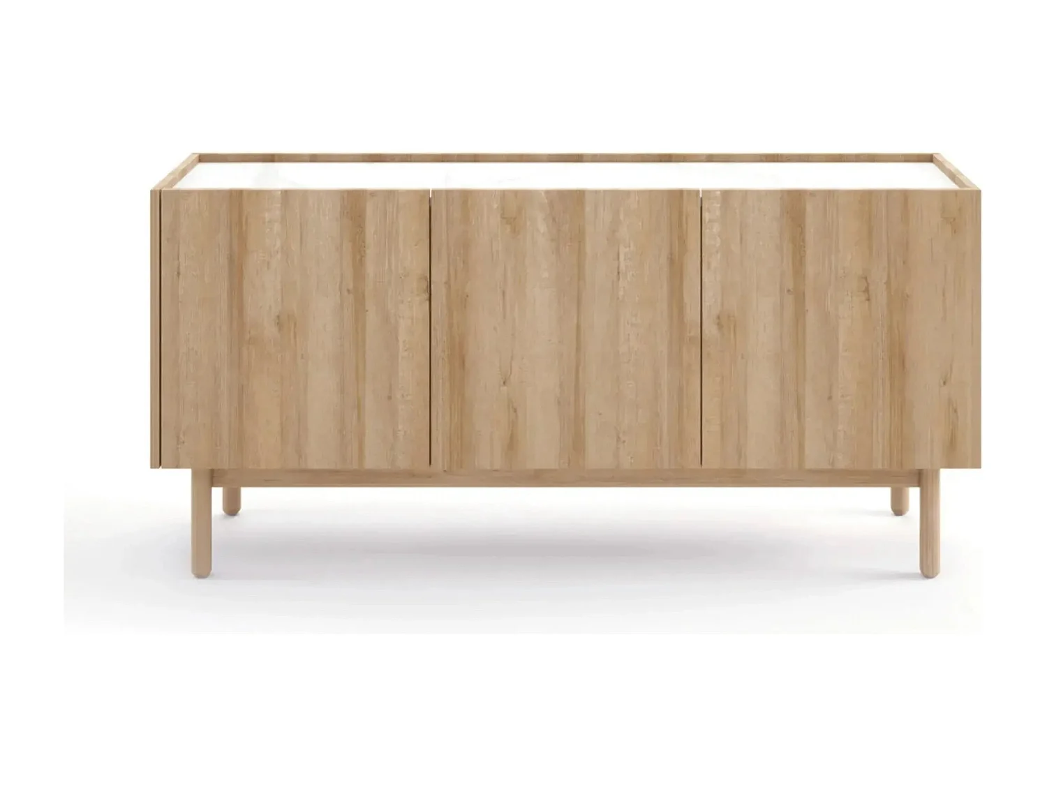 GABIN - Buffet en bois 140cm - Beige