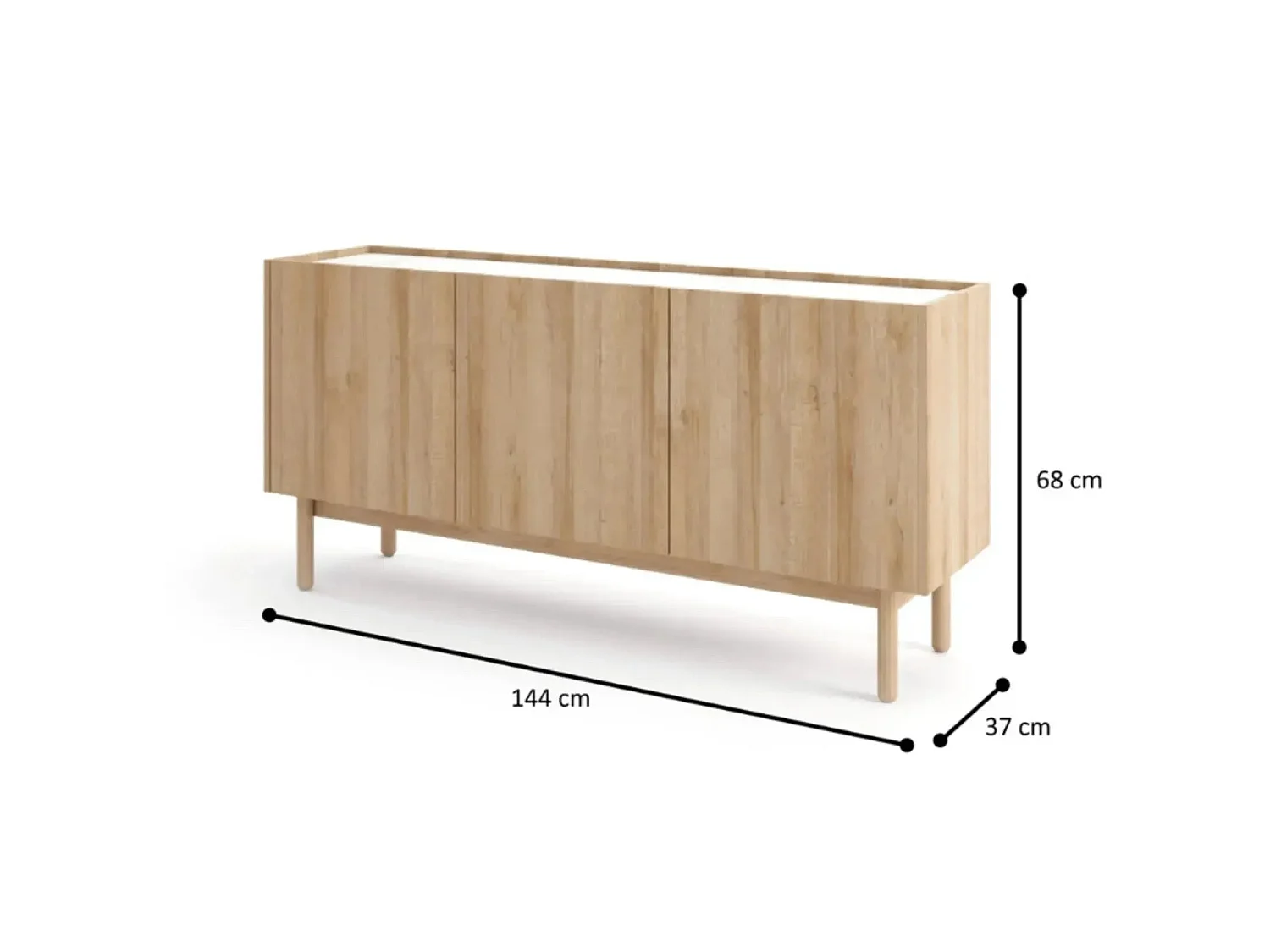 GABIN - Houten buffetkast 140cm - Beige