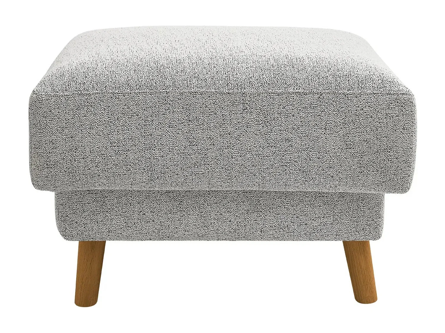 GASPARD - Pouf en tissu bouclette Beige 77x62x50