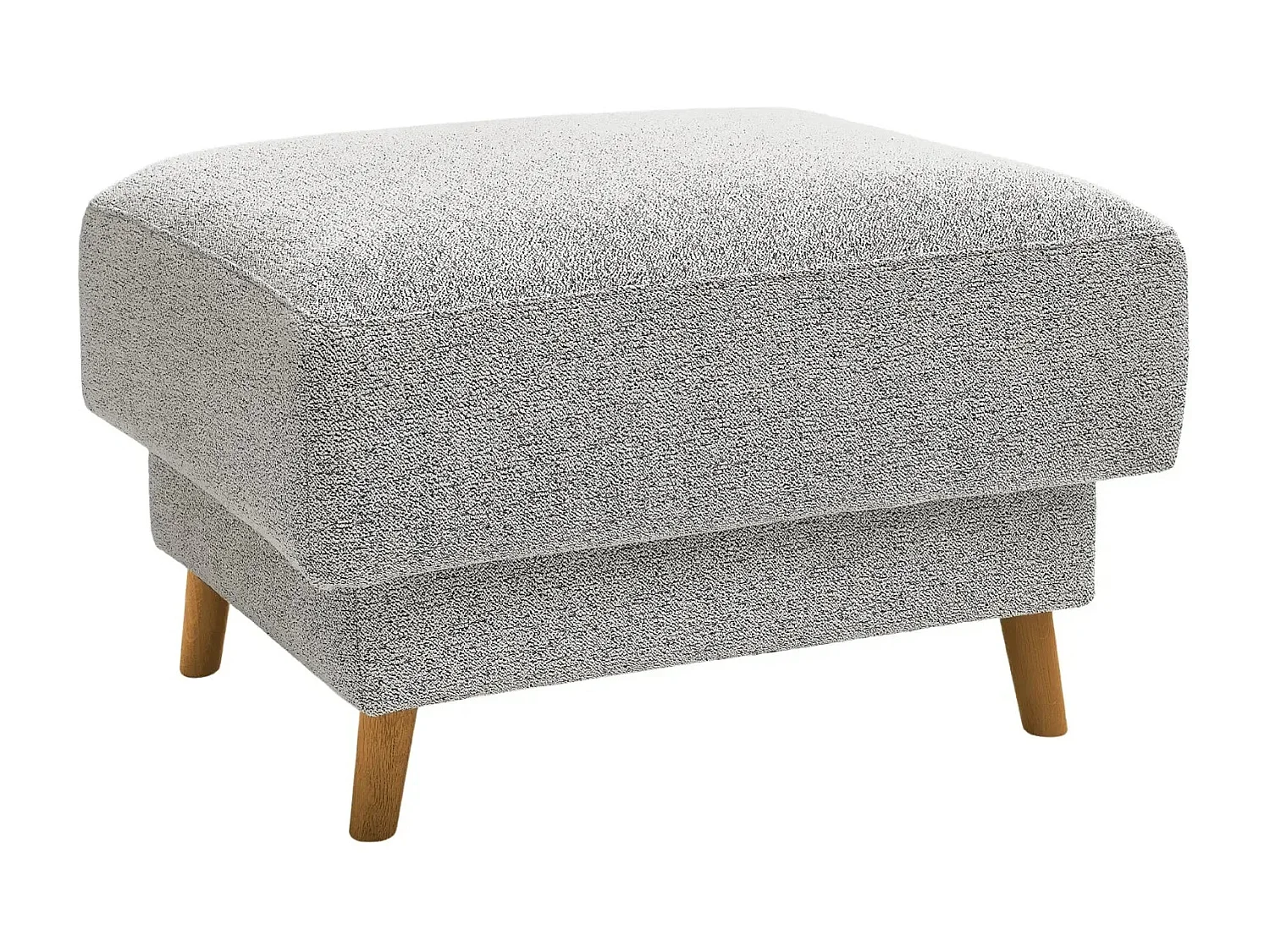 GASPARD - Pouf en tissu bouclette Beige 77x62x50