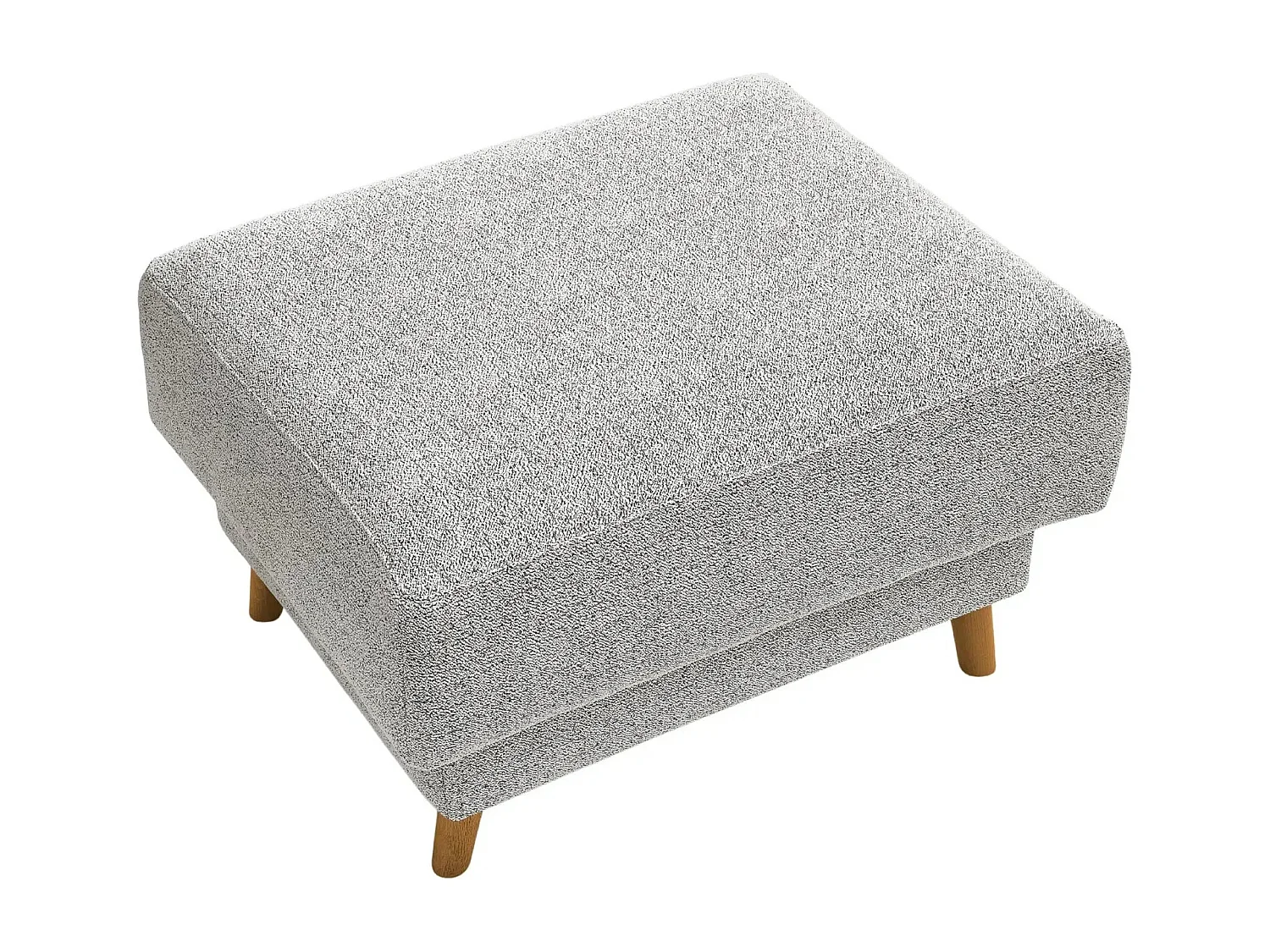 GASPARD - Pouf en tissu bouclette Beige 77x62x50