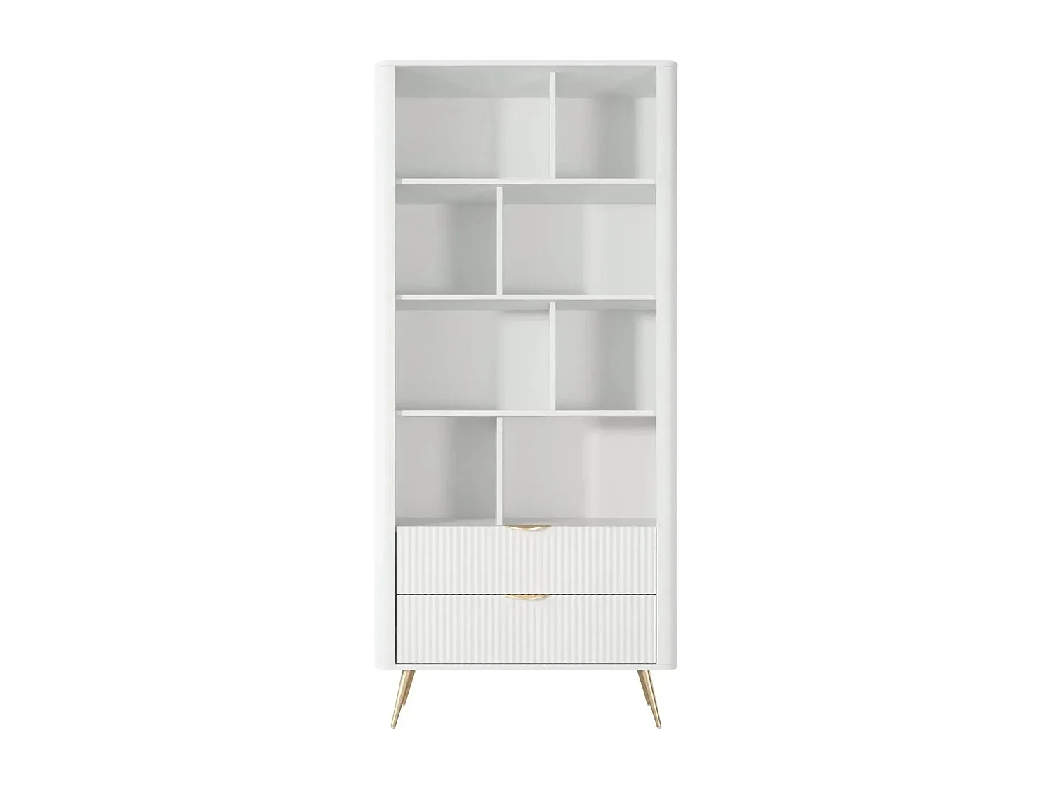 JOUDY - Bibliothèque 88cm effet rainuré - Blanc