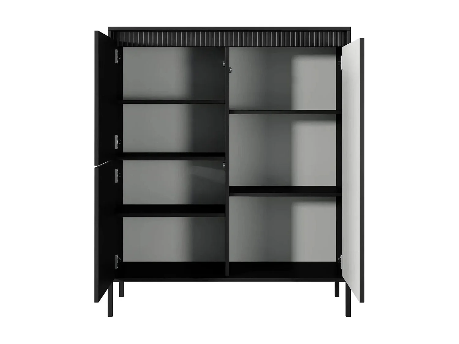 ALINA - Commode 2 portes pieds en métal - Noir