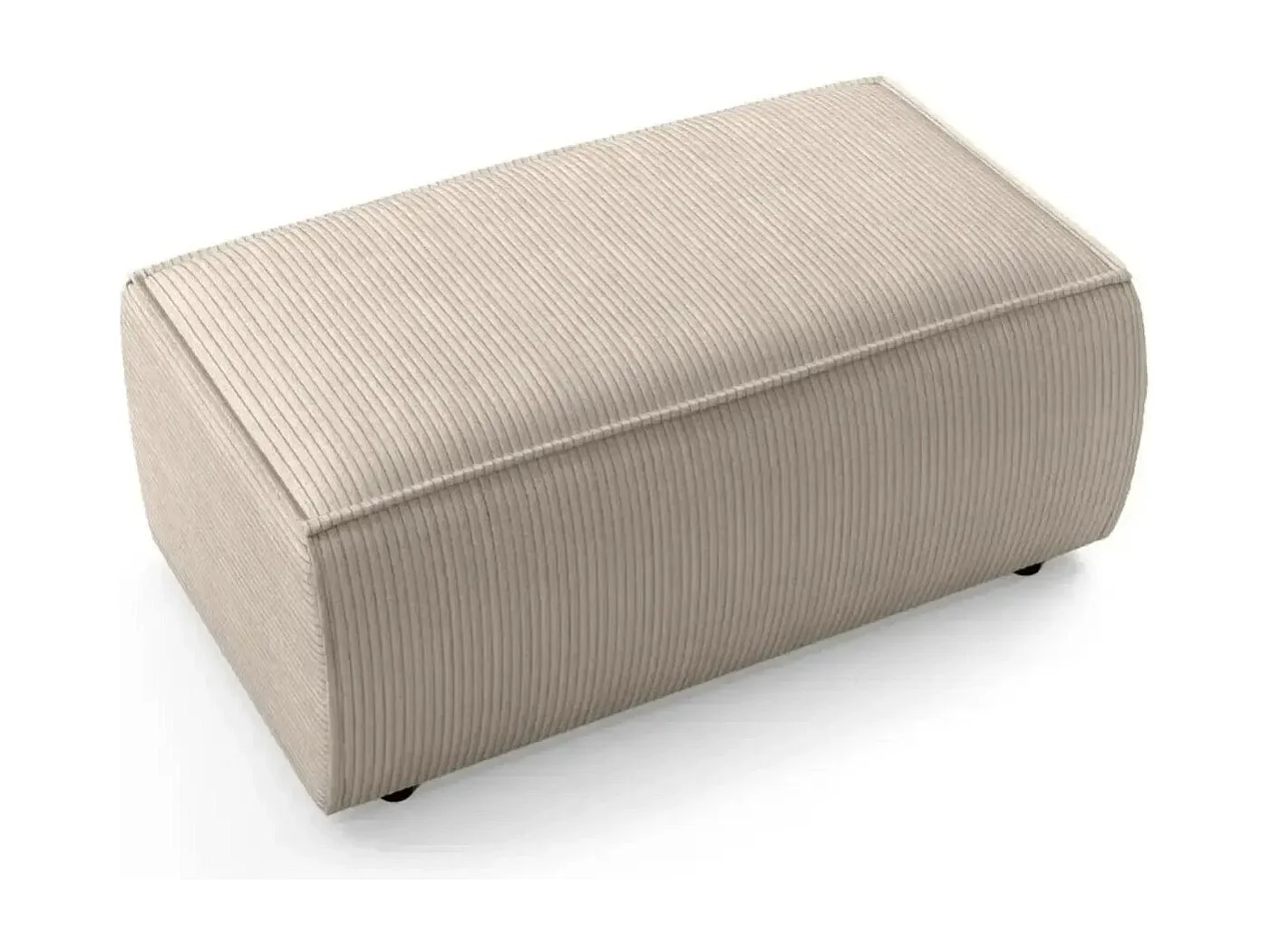 JADE - Pouf en velours côtelé Beige 102x69x42