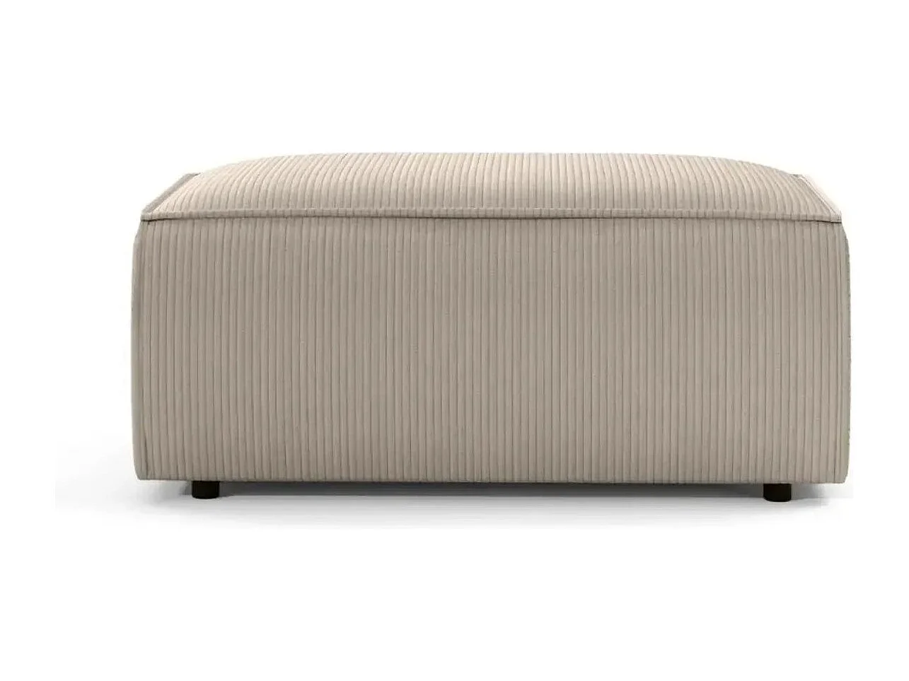 JADE - Pouf en velours côtelé Beige 102x69x42