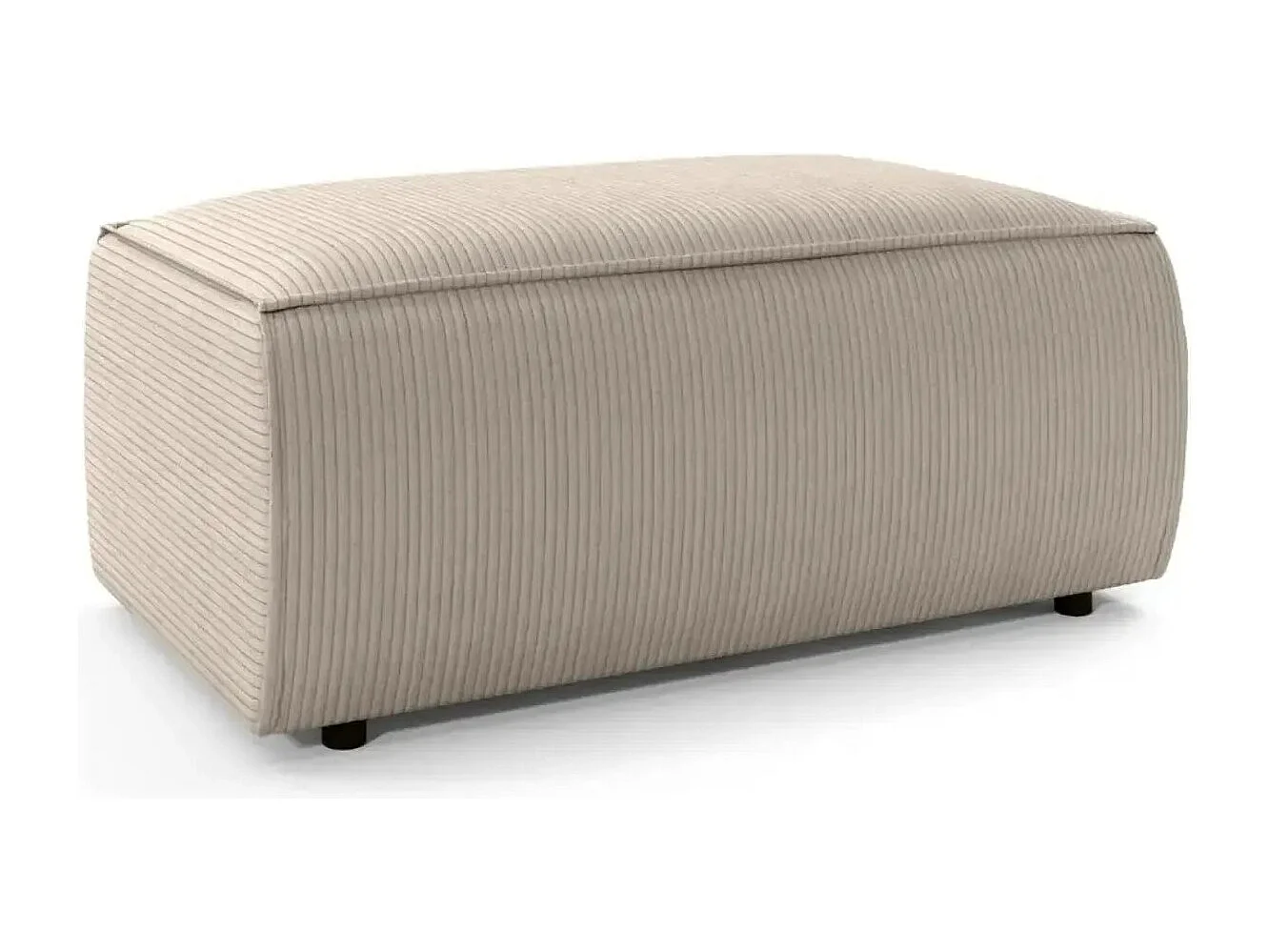 JADE - Pouf en velours côtelé Beige 102x69x42
