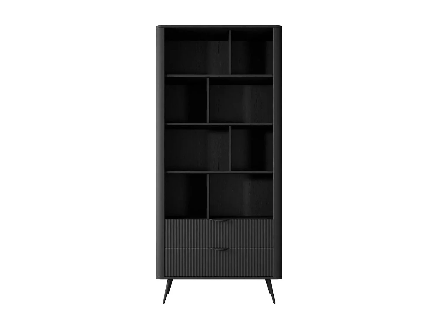 JOUDY - Bibliothèque 88cm effet rainuré - Noir