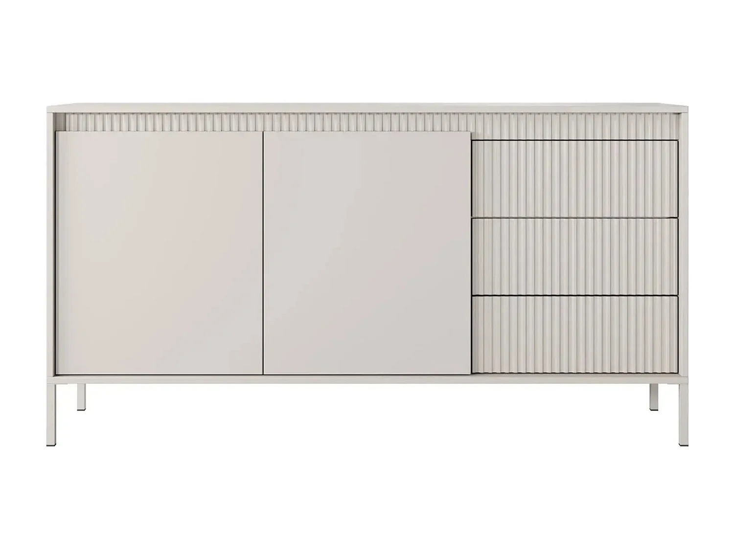 ALINA - Buffet 153cm pieds en métal - Beige