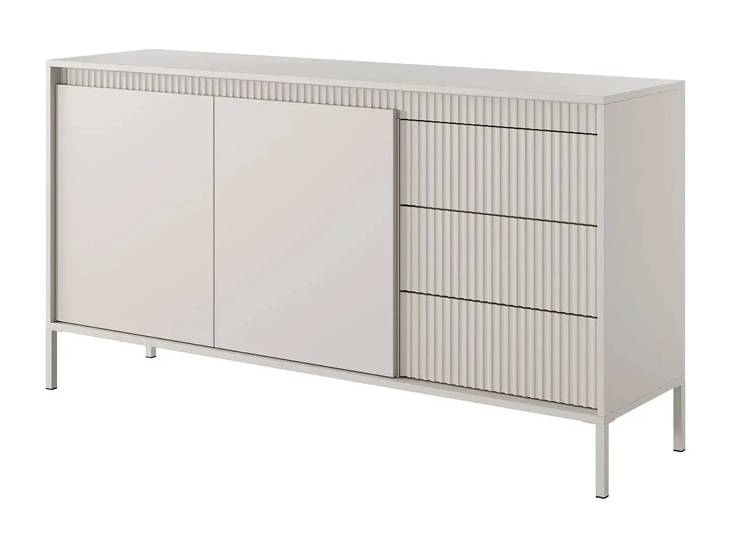 ALINA - Buffet 153cm pieds en métal - Beige