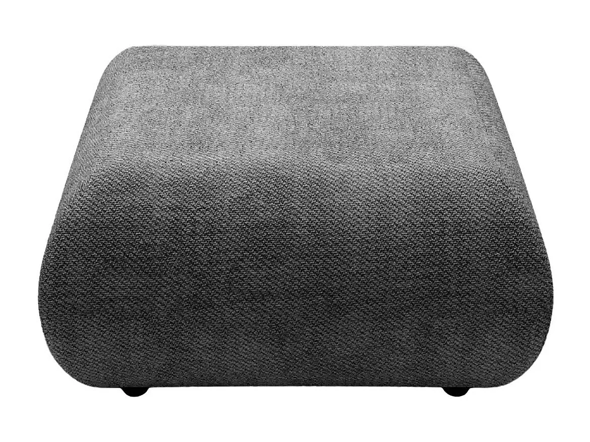 LEVI - Pouf en tissu lisse Gris foncé 88x88x41