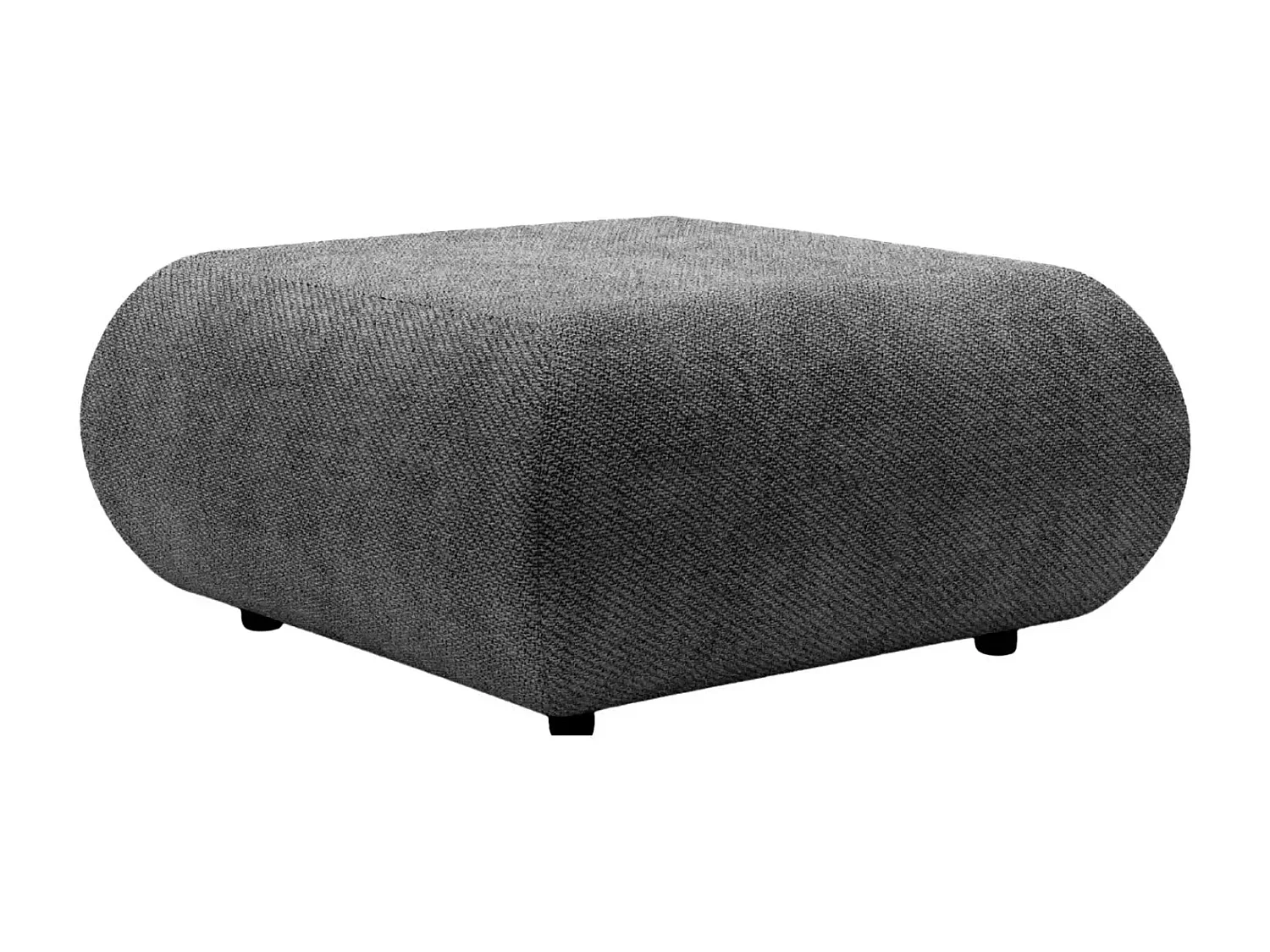 LEVI - Pouf en tissu lisse Gris foncé 88x88x41