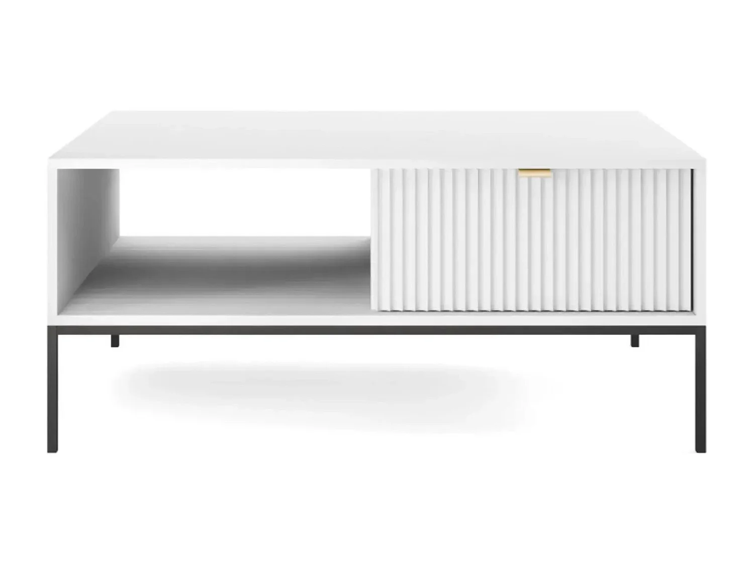 CHARLES - Table basse pieds en métal - Blanc