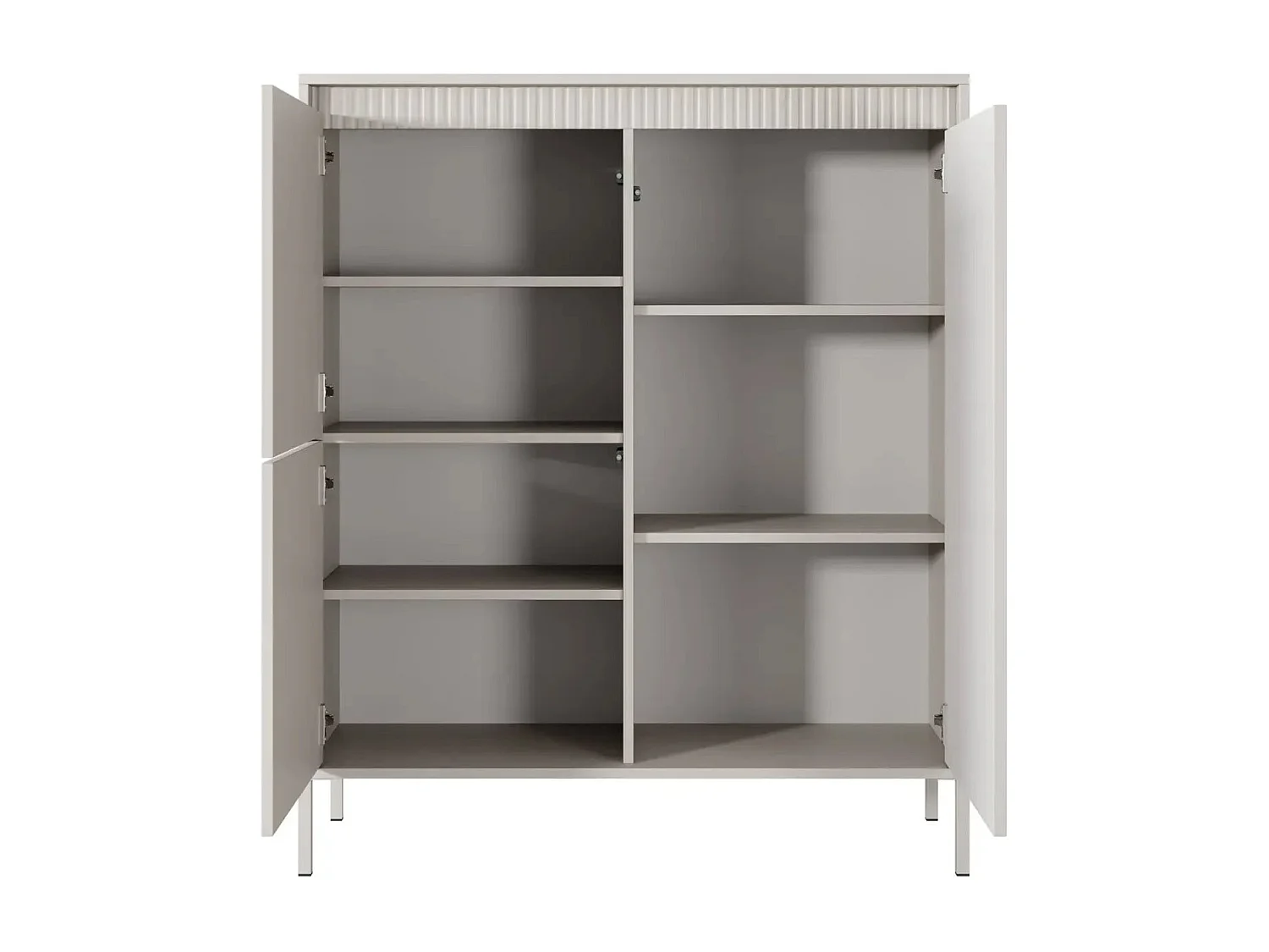 ALINA - Commode 2 portes pieds en métal - Beige