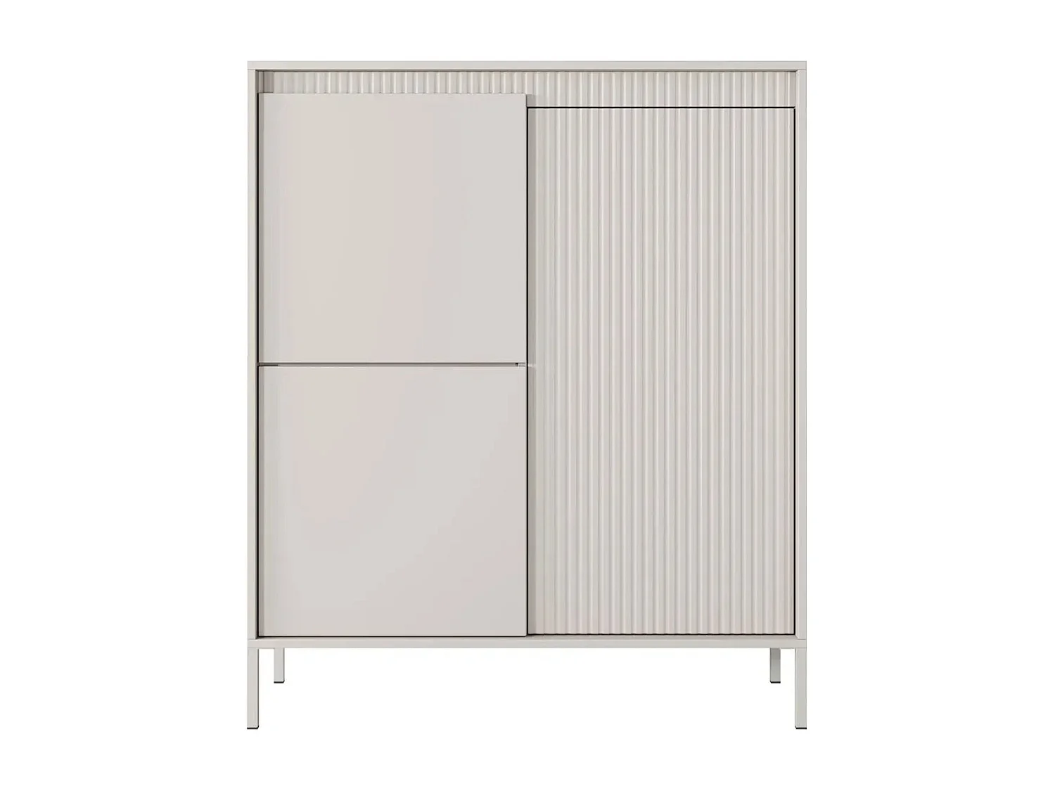 ALINA - Commode 2 portes pieds en métal - Beige