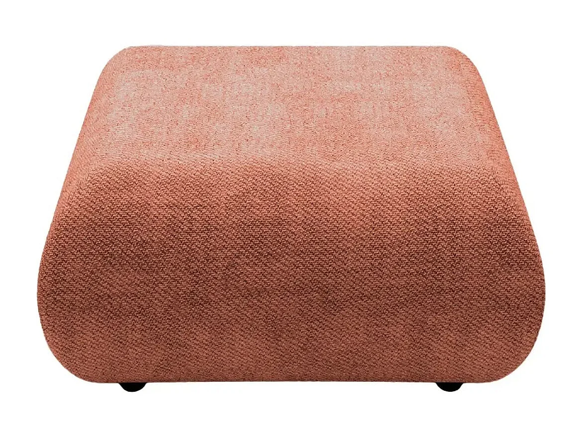 LEVI - Pouf en tissu lisse Terracotta 88x88x41