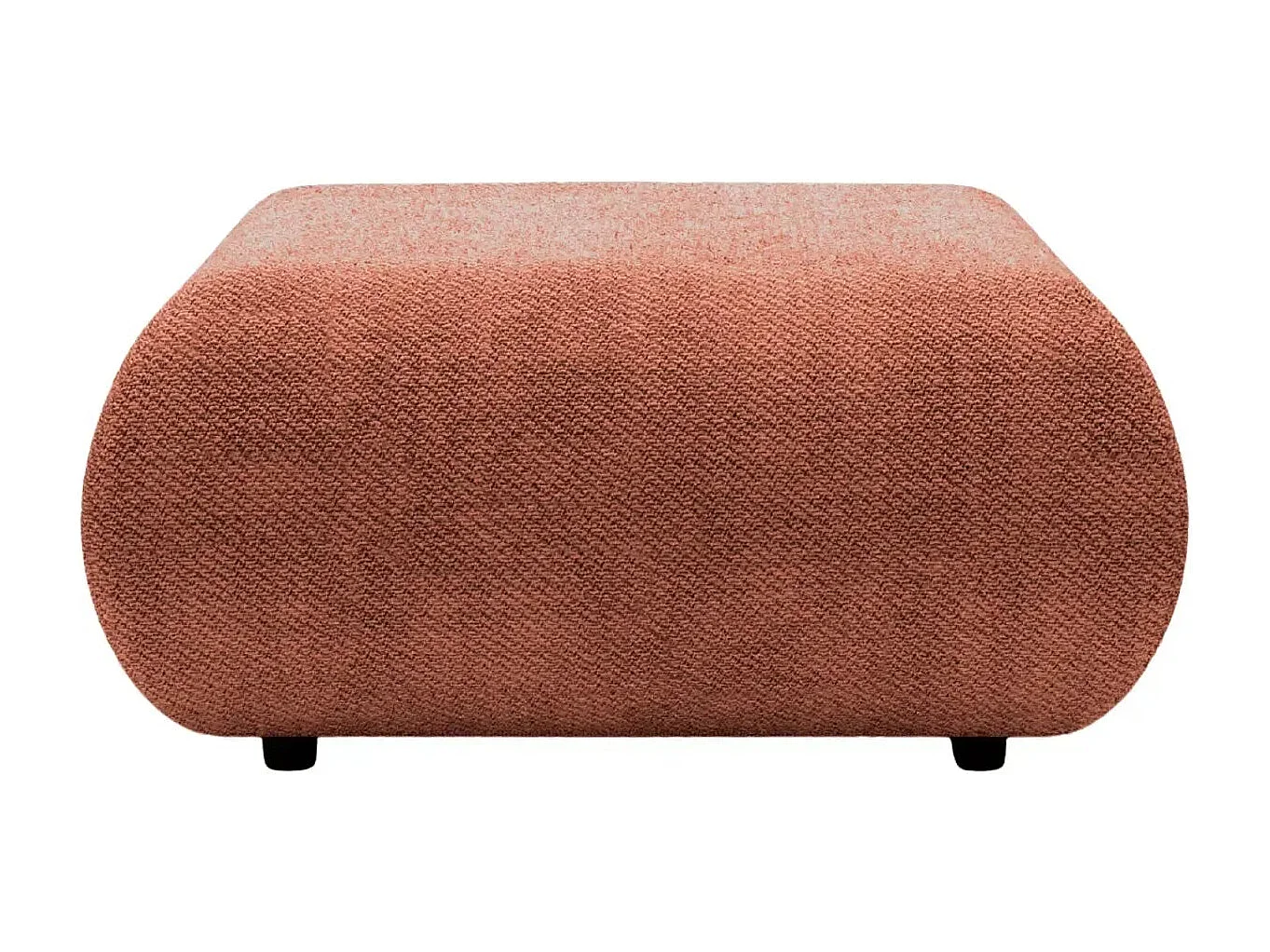 LEVI - Pouf en tissu lisse Terracotta 88x88x41