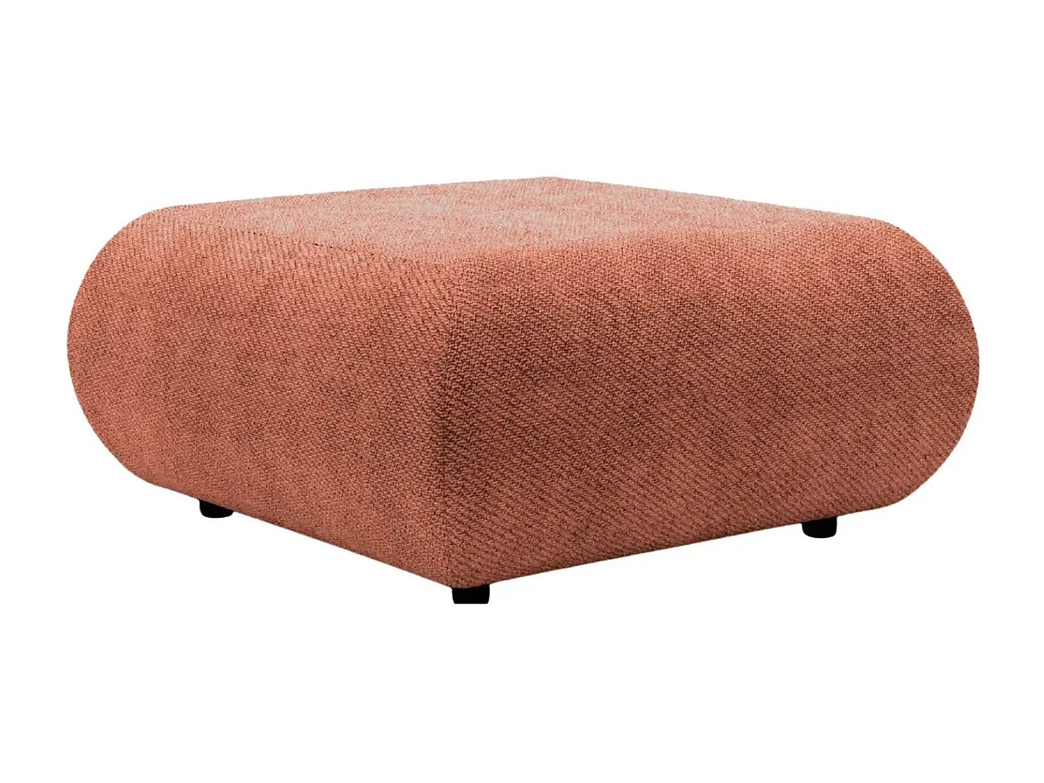 LEVI - Pouf en tissu lisse Terracotta 88x88x41
