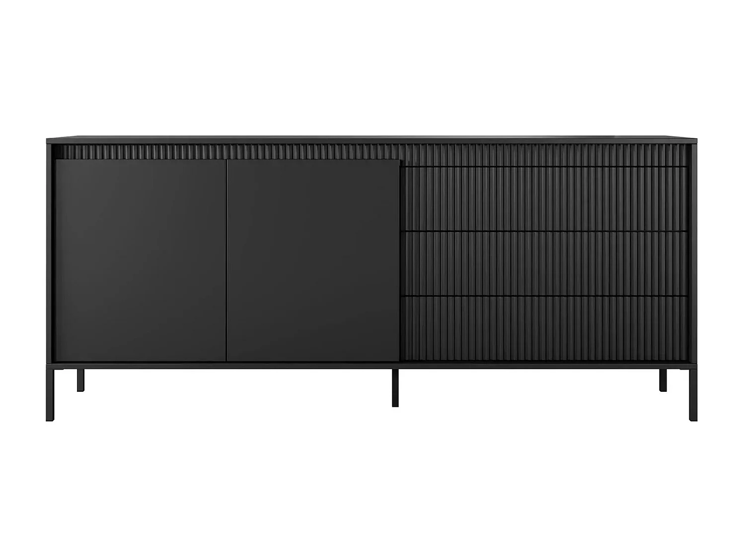 ALINA - Buffet 187cm pieds en métal - Noir