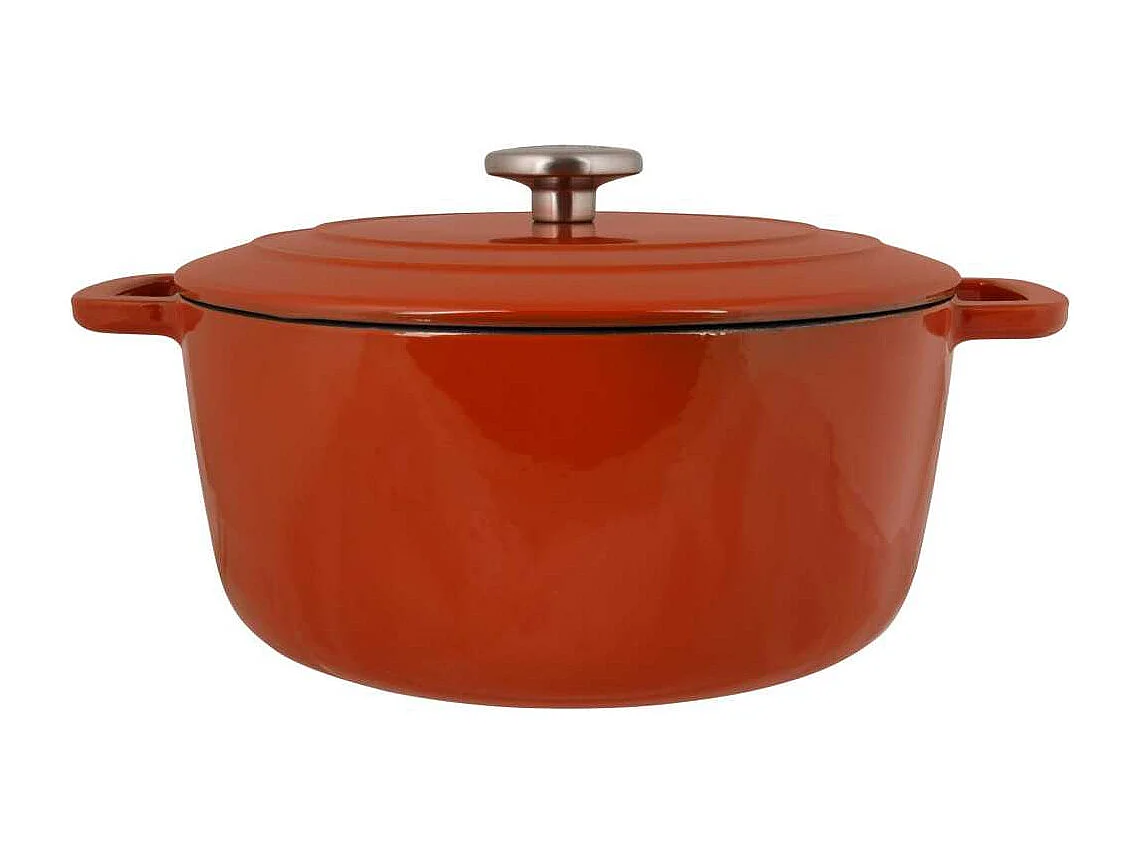 Geëmailleerde Gietijzeren Braadpan COSY & TRENDY Ø28 cm 6,15 L Voor Alle Vuursoorten Inductie met Roestkleurige Deksel