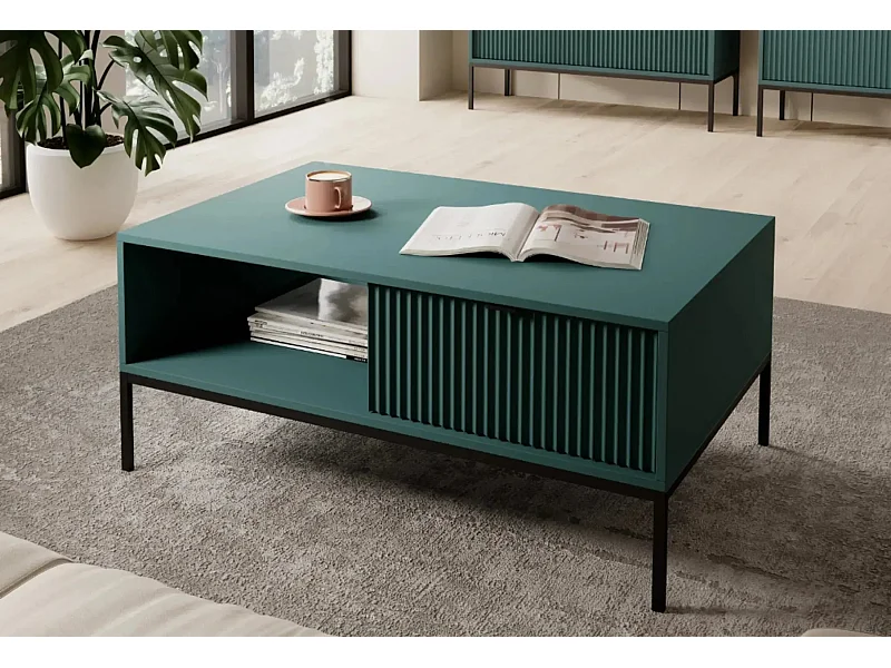 CHARLES - Table basse pieds en métal - Vert