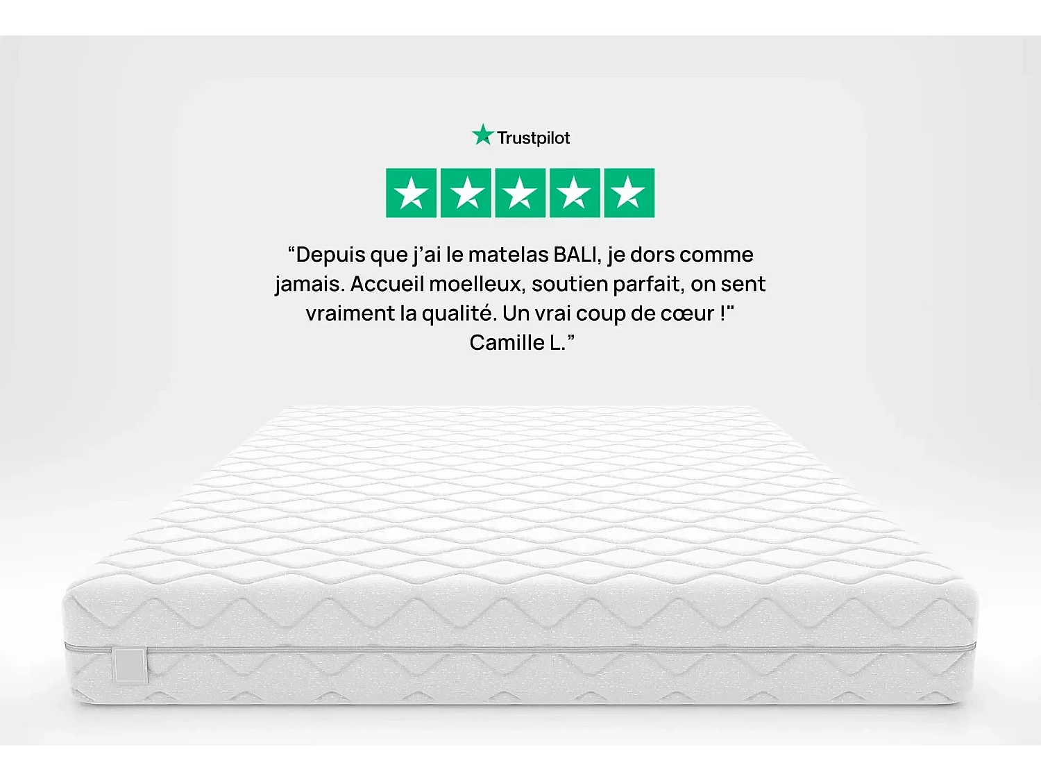 BALI - Matelas hybride 20cm mousse HR premium et ressorts ensachés 7 zones - 180cm