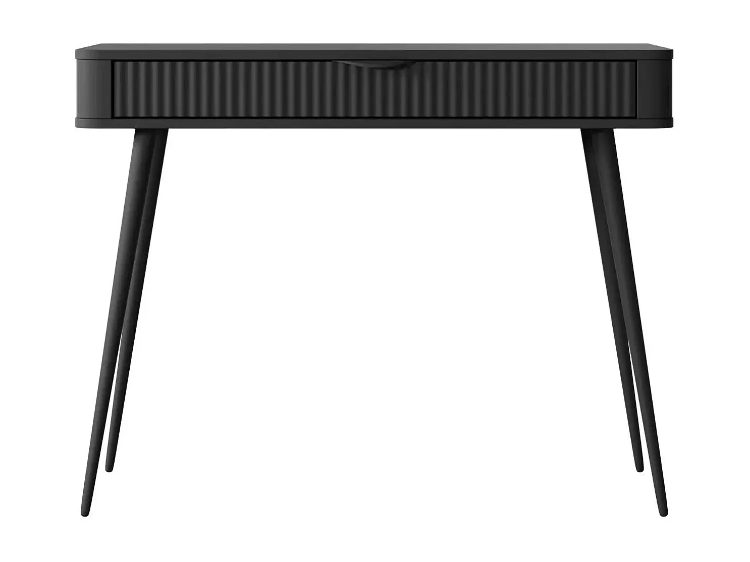 JOUDY - Bureau 100cm effet rainuré - Noir